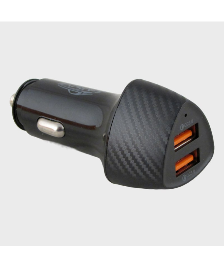 Зарядное устройство (2 USB) 5V 3A CR-37 черный QC3.0 + QC3.0 без упаковки