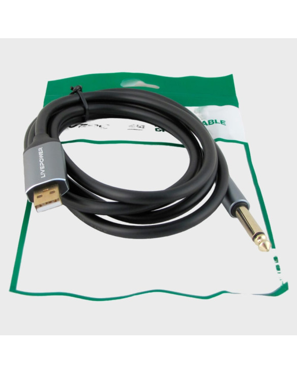 Кабель Jack 6,35mm - USB H-256 (гитарный кабель) 1,8м Premium