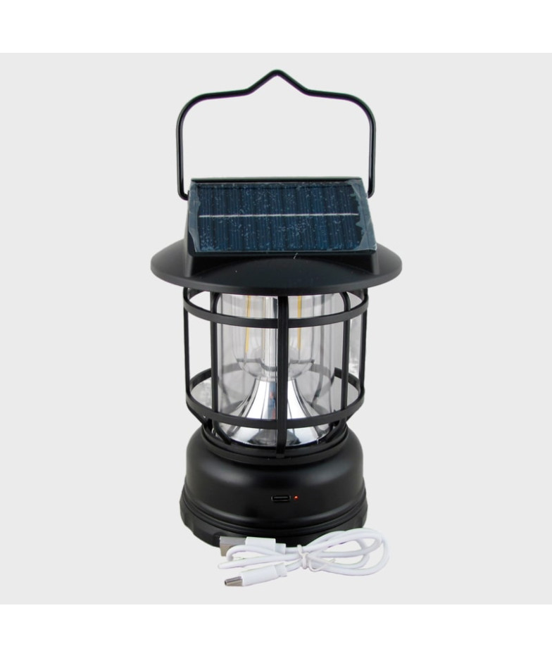 Фонарь для кемпинга YD-2149 (12 больш.,  шнур TYPE-C) с пультом, с датчиком движения, с солнечной ба