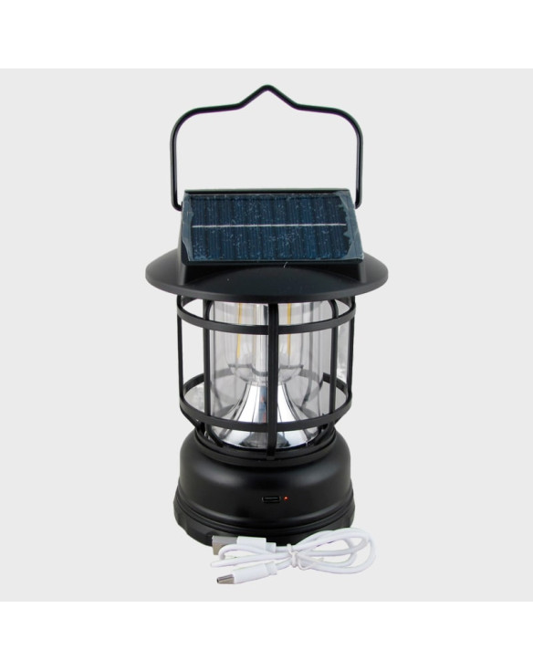 Фонарь для кемпинга YD-2149 (12 больш.,  шнур TYPE-C) с пультом, с датчиком движения, с солнечной ба
