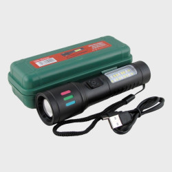 Фонарь светодиодный RE-625 (1 мощ.+ 12 больш., мигалка красн., акк., шнур TYPE-C) zoom