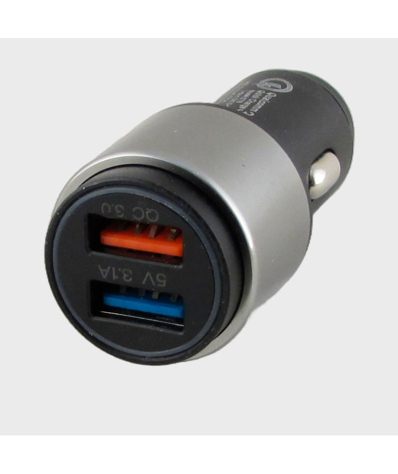 Зарядное устройство C-78 черный+серебр. (2 USB) 5V 3A/9V 2A/12V 2A QC 3.0