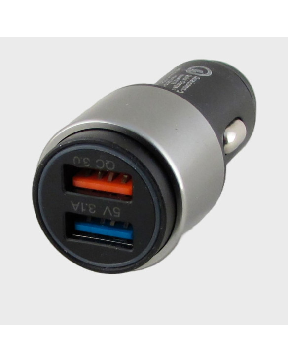Зарядное устройство C-78 черный+серебр. (2 USB) 5V 3A/9V 2A/12V 2A QC 3.0