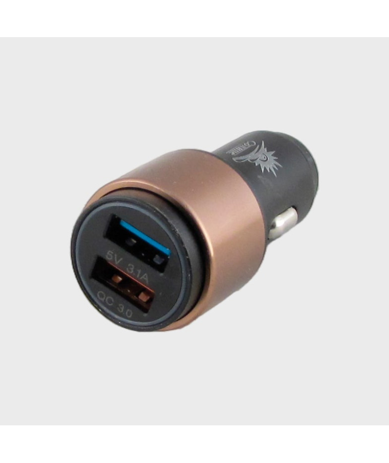 Зарядное устройство C-78 черный+бронзовый (2 USB) 5V 3A/9V 2A/12V 2A QC 3.0