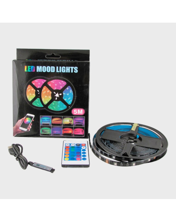 Светодиодная лента цветная с управлением по смартфону RGB 2835 5м 5V