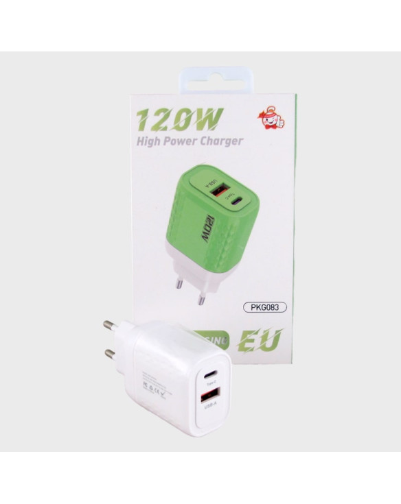 Сетевое зарядное устройство PK-083 белый 5V 3A/9V 2,78A 120W QC3.0 USB+PD