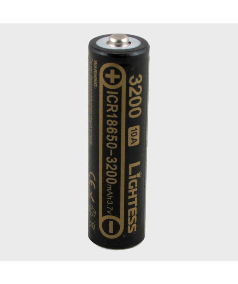 Аккумулятор 18650 3200mA бытовые (45gr) черные Lightess