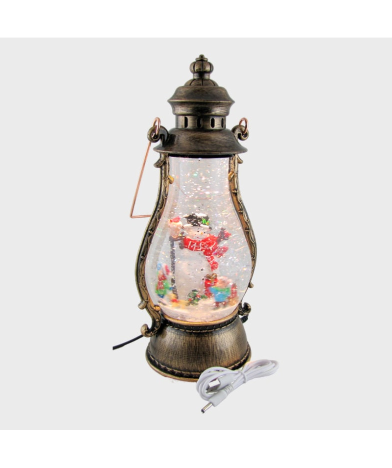 Новогодний фонарь (Снеговик  и дети) 