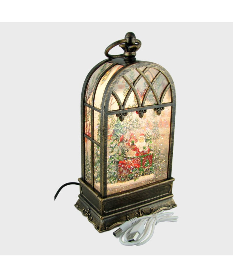 Новогодний фонарь  Арка (лес и Санта с фонарем на паровозе) 