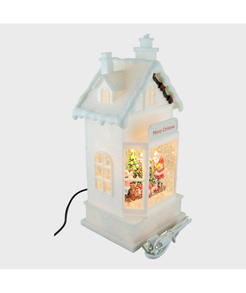 Новогодний фонарь  Домик белый Merry Christmas 