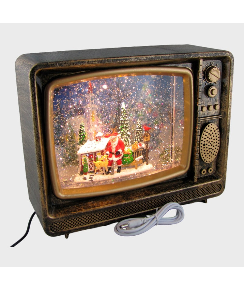 Новогодний фонарь  Телевизор "ретро" с регулировкой подсветки 