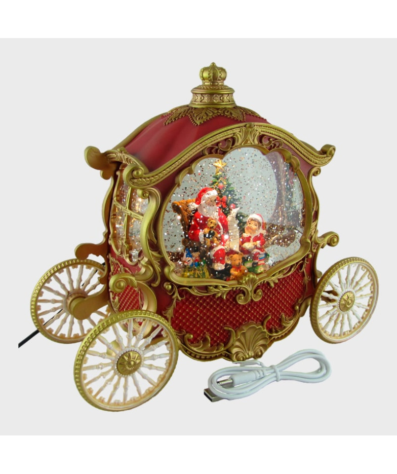 Новогодний фонарь  Карета красная 