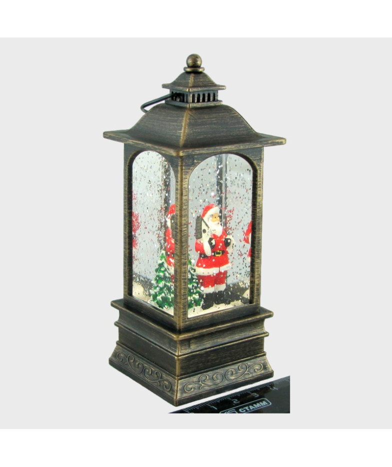 Новогодний фонарь  малый (Санта) 10см металл