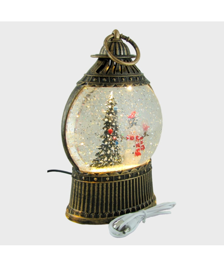 Новогодний фонарь  подвесной 15 см круглый (Дед Морозза) 