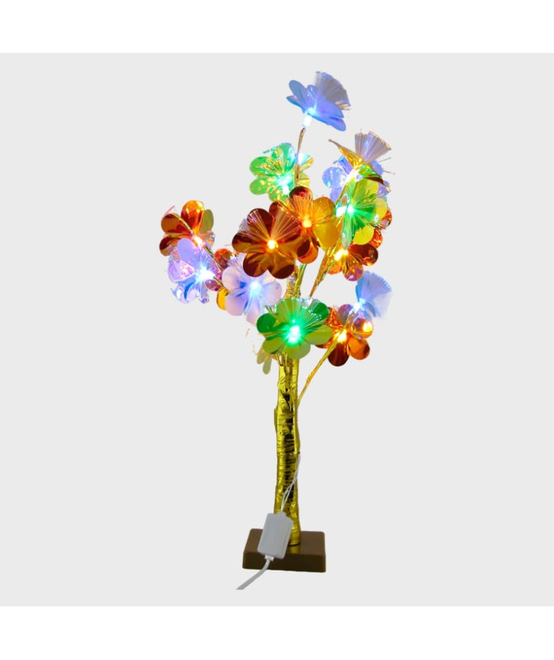 Дерево с подсветкой 70см с разноцветнымицветами, шнур 5м для дома 