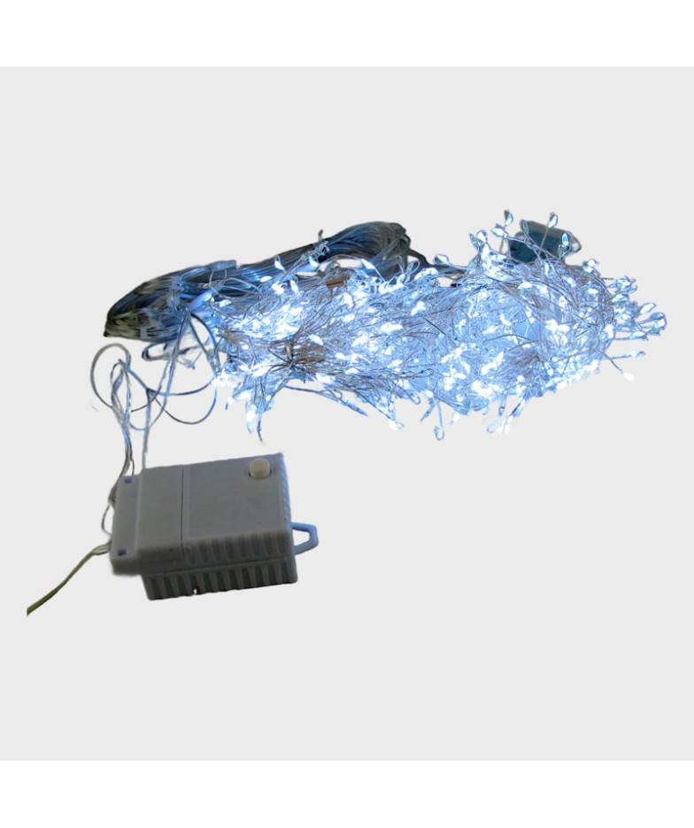 Гирлянда - роса штора белая (3*2м) прозрачный шнур