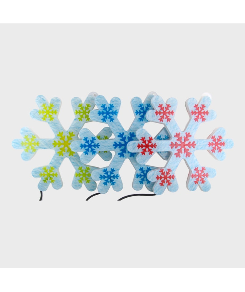 Гирлянда - снежинка 30см синяя  прозрачный шнур 1 штука