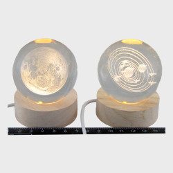 Светильник настольный шар 6 см (Космос) желтая подсветка