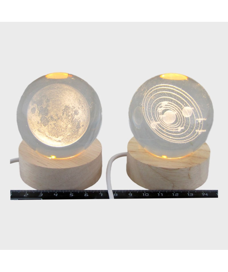 Светильник настольный шар 6 см (Космос) желтая подсветка