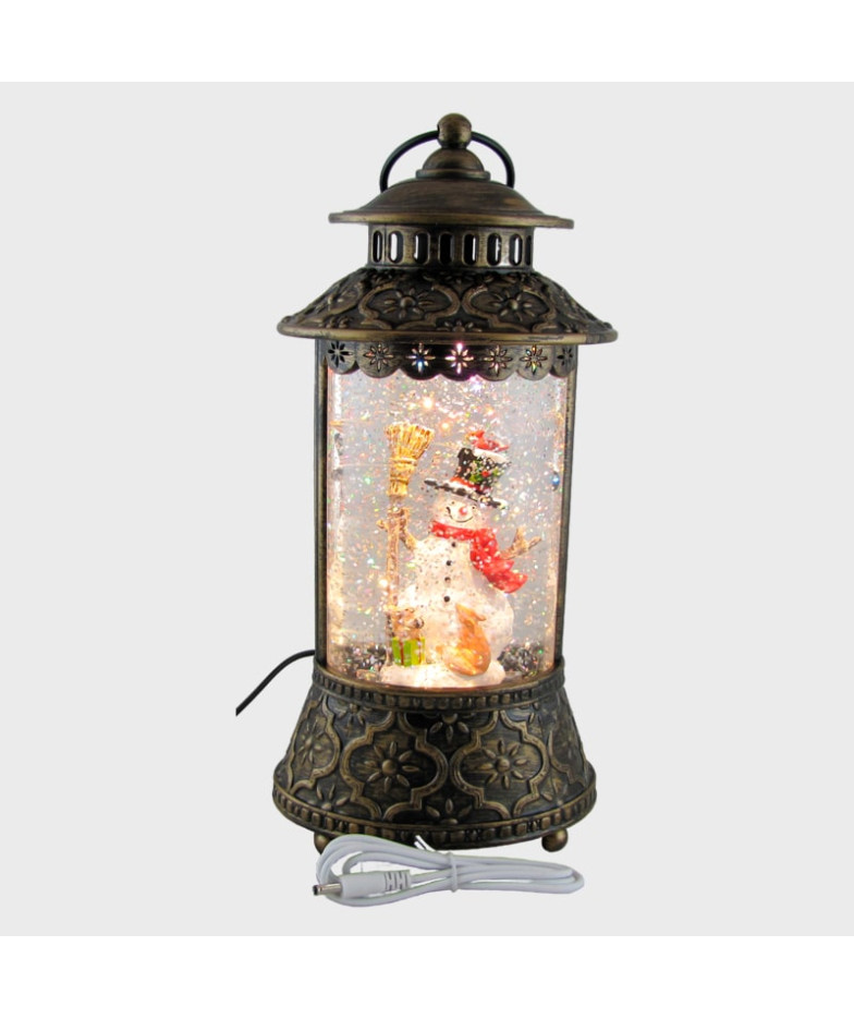 Новогодний фонарь (Снеговик) цилиндр