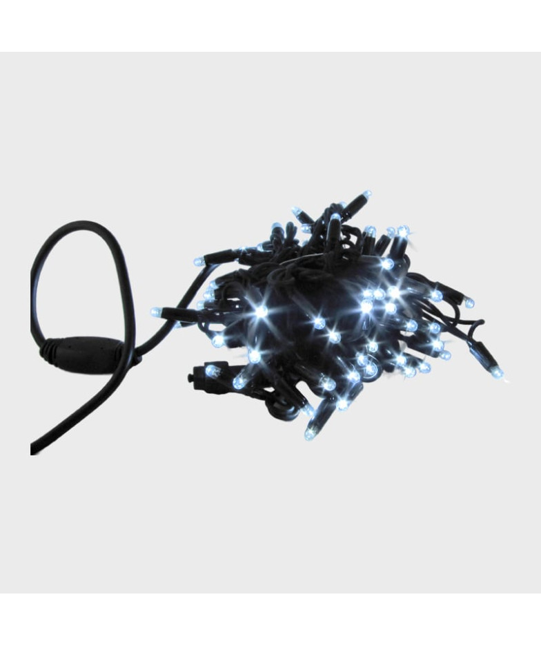 Гирлянда 100 ламп (8мм) светод. улич. белые черный шнур 8 реж. W81A