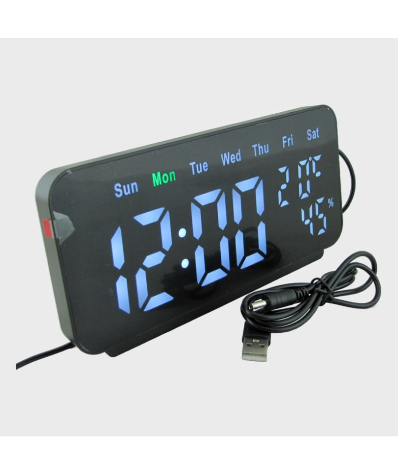 Часы-будильник электронные VST-912Y-6 (белые цифры)