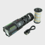 Фонарь светодиодный 538-TG (1 мощ.,+1 больш желт.., встроен. акк., шнур TYPE-C) с индикатором, zoom