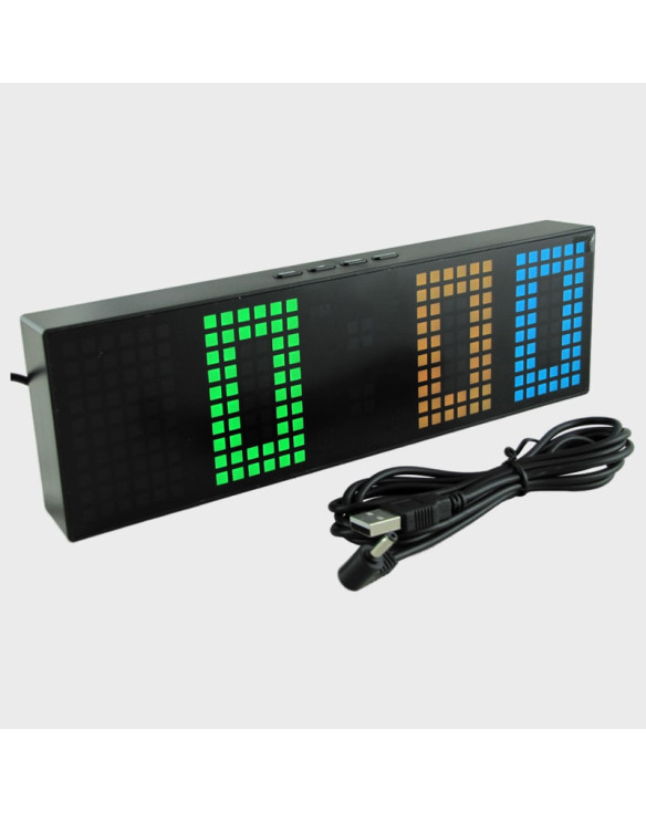 Часы-будильник электронные SR-2210C (разноцв. цифры, шнур USB - 3.5*1.35 / CR2032)