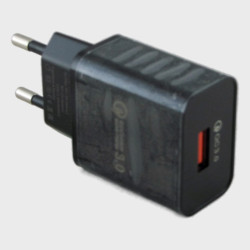 Сетевое зарядное устройство 5V 3,1A USB S-20 черный 3.0 быстрая зарядка без упаковки