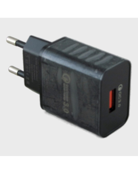 Сетевое зарядное устройство 5V 3,1A USB S-20 черный 3.0 быстрая зарядка без упаковки