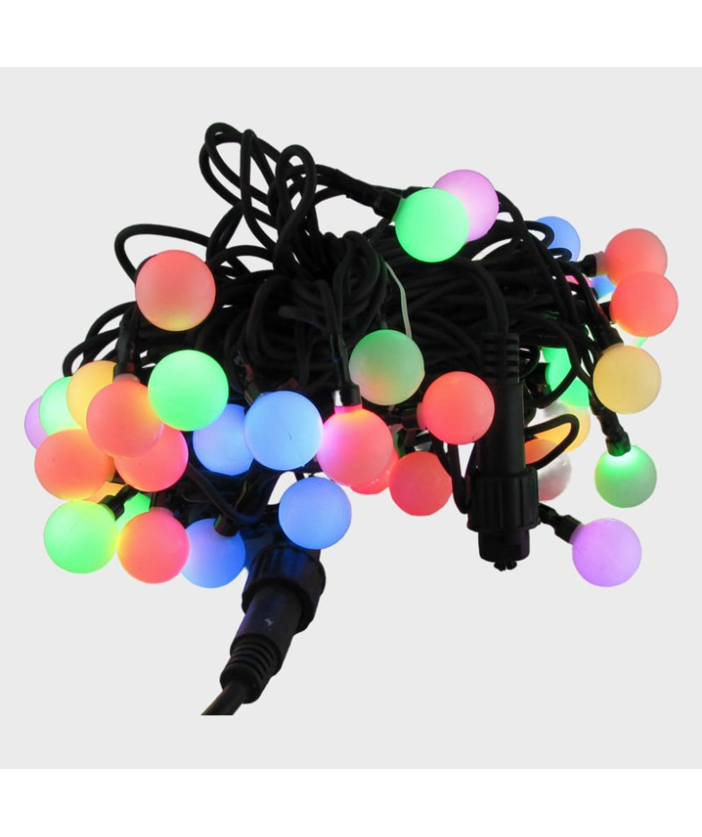 Гирлянда 100L 10м (22мм) разноцв. уличные матовый (черный шнур) V25-10C