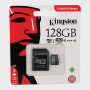 Карта памяти microSD Kingston 128Gb с адаптером SD, класс 10