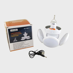 Фонарь для кемпинга YD-1403-1 (5 больших ламп, шнур USB - 3,5*1,35) подвесной, с индикат., солнечная