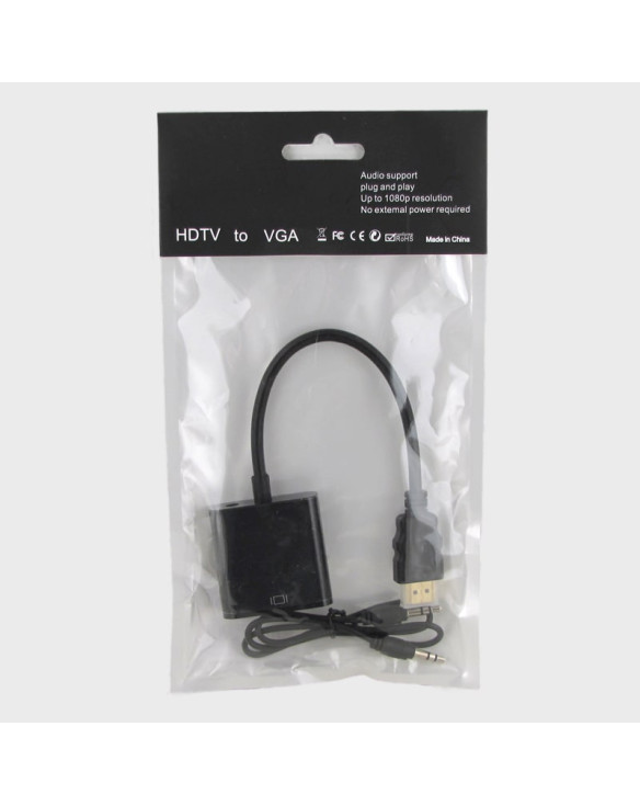 Переходник HDMI-VGA + AUX черный H-177