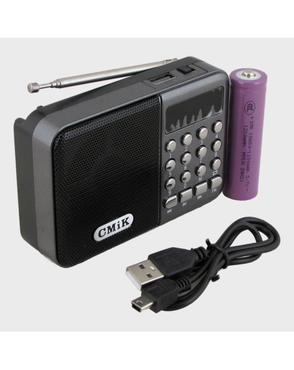 Радиоприёмник MK-066BT (FM) USB, TF, аккум.18650, шнур miniUSB, Bluetooth