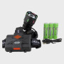 Фонарь налобный FA-8087-PM20-TG (1 ярк., 1 больш., мигалка, 3 аккум., шнур TYPE-C) с индикатором, zo
