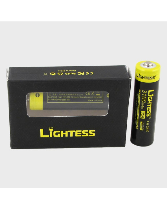 Аккумулятор 18650 3100mAh 11,5Wh  бытовые (45gr) черные Lightess (по 2 шт., цена за 1 шт.)