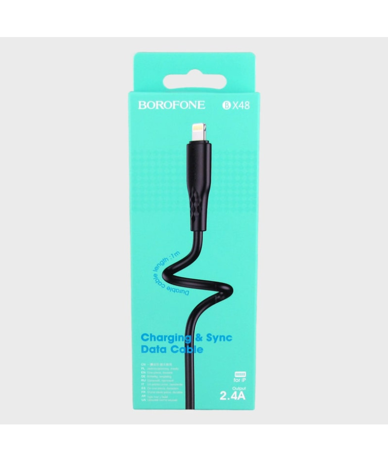 Кабель LIGHTNING 1м BX-48-IP 2,4A в короб. черный BOROFONE