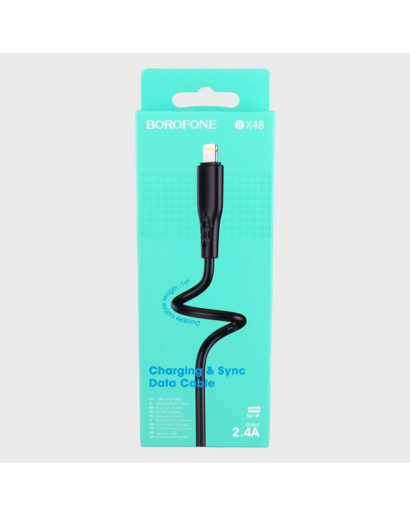Кабель LIGHTNING 1м BX-48-IP 2,4A в короб. черный BOROFONE