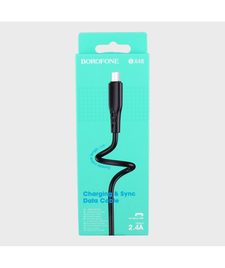 Кабель SAMSUNG 1м BX-48-V8 черный 2,4A в короб. BOROFONE