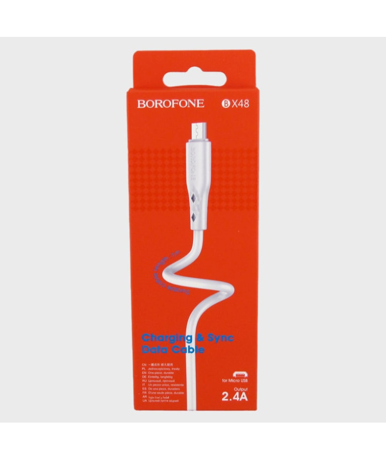 Кабель SAMSUNG 1м BX-48-V8 белый 2,4A в короб. BOROFONE