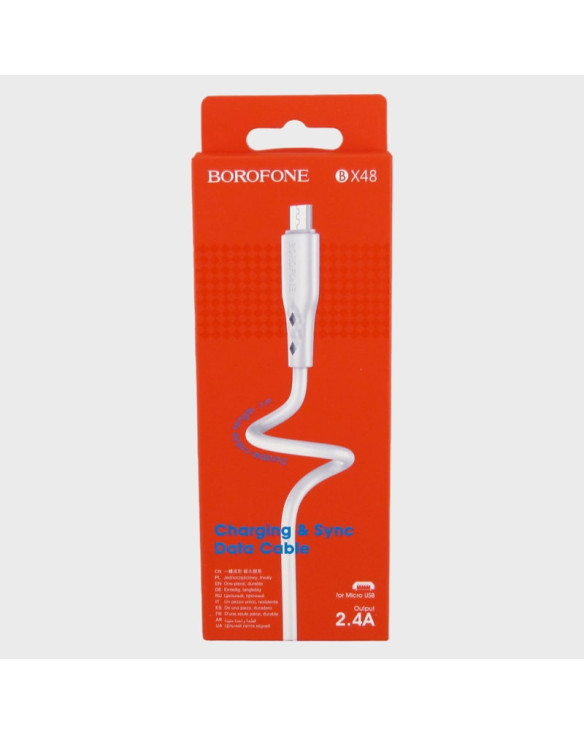 Кабель SAMSUNG 1м BX-48-V8 белый 2,4A в короб. BOROFONE