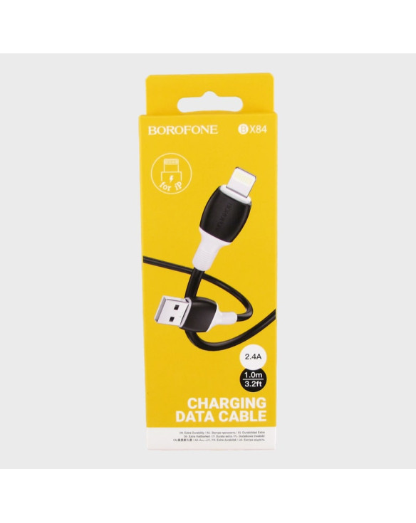 Кабель LIGHTNING 1м BX-84-IP 2,4A в короб. черный BOROFONE