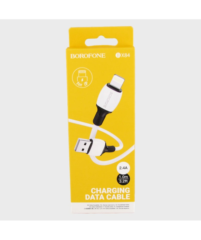 Кабель LIGHTNING 1м BX-84-IP 2,4A в короб. белый BOROFONE