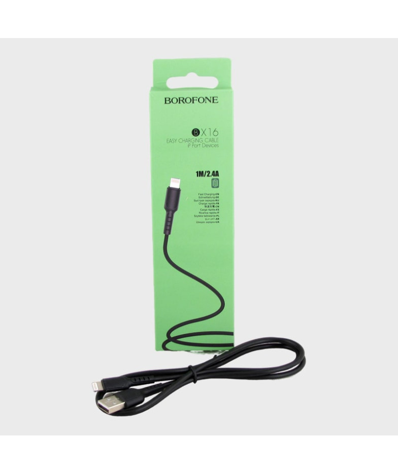 Кабель LIGHTNING 1м BX-16-IP черный в короб. BOROFONE