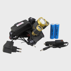 Фонарь налобный HL-006/3002-T6 (1 ярк.+ 2 линзы, 2акк.+ЗУ) zoom