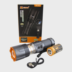 Фонарь светодиодный H-3146(520)-PM60 (1 мощ.+ 1 желт., акк. 40700, шнур TYPE-C, вых,USB) с индикатор