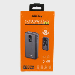 PowerBank BY-24 черный 20000mAh TYPE-C/Micro, индикатор, фонарик, 3 шнура для зарядки PowerBank BY-24 черный 20000mAh TYPE-C/Micro, индикатор, фонарик, 3 шнура для зарядки