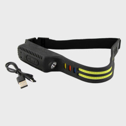 Фонарь налобный YT-1993-2 Фонарь налобный YT-1993-2 (2 полоски+1 ярк, встроен. аккум., шнур TYPE-C ) бесконтактный