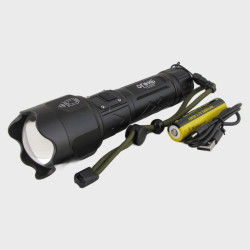 Фонарь светодиодный H-3036-PM30-TG (1 мощ., акк.18650, шнур TYPE-C) с индикатором, zoom